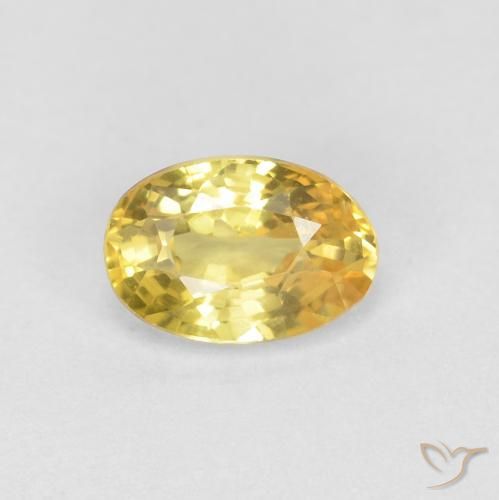 0.63ct Natural Amarillo miel Zafiro, Ovalada, VVS