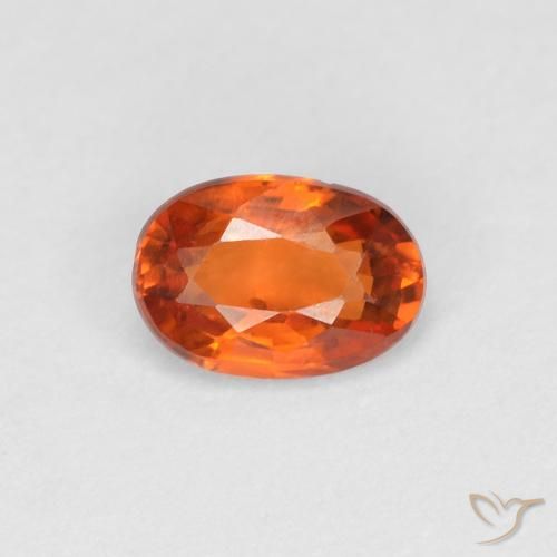 0.56ct Natural Naranja rojizo Zafiro, Ovalada, VVS