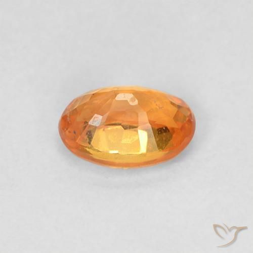Zafiro Naranja claro natural de 0.66 ct, Ovalada, VVS-VS