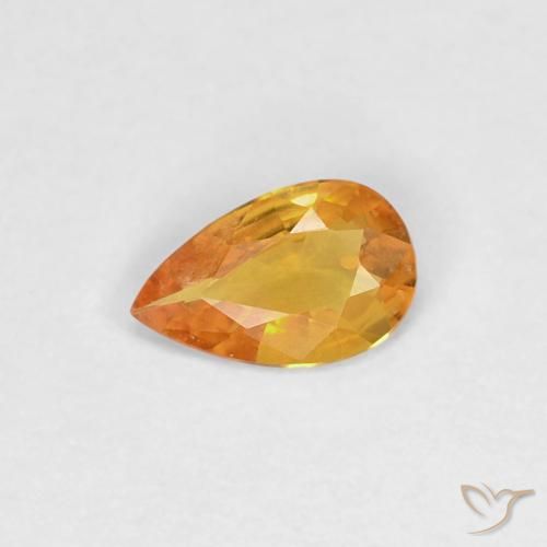 0.27ct Natural Dorado naranja Zafiro, En forma de pera, VVS