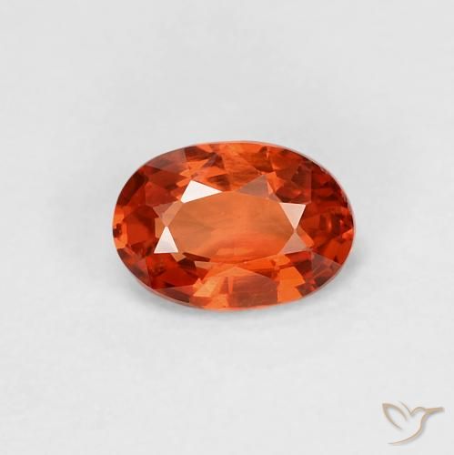 0.58ct Natural Naranja rojizo Zafiro, Ovalada, VVS