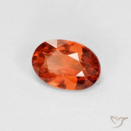 Zafiro Naranja rojizo natural de 0.58 ct, Ovalada, VVS