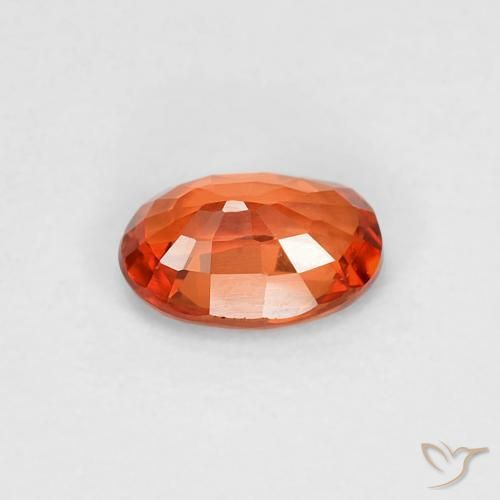 Zafiro Naranja rojizo natural de 0.58 ct, Ovalada, VVS