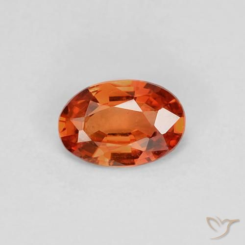 0.39ct Natural Naranja rojizo Zafiro, Ovalada, VVS
