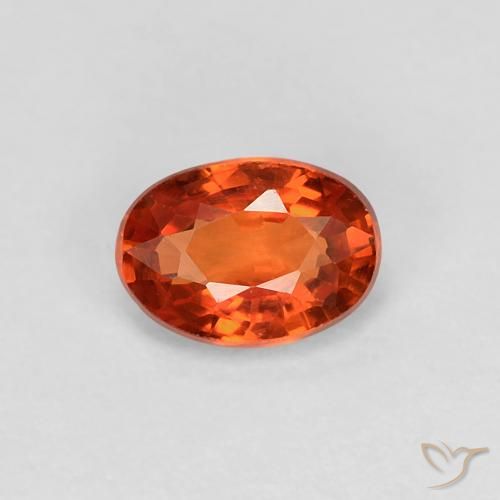 0.60ct Natural Naranja rojizo Zafiro, Ovalada, VVS