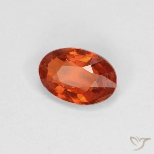 Zafiro Naranja rojizo natural de 0.51 ct, Ovalada, VVS