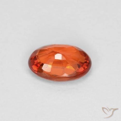 Zafiro Naranja rojizo natural de 0.51 ct, Ovalada, VVS