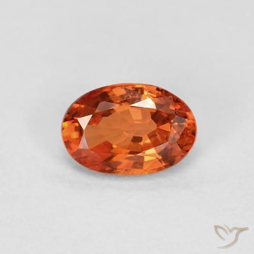 0.60ct Natural Naranja rojizo Zafiro, Ovalada, VVS