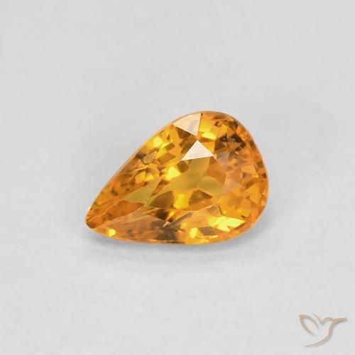 0.52ct Natural Dorado naranja Zafiro, En forma de pera, VVS
