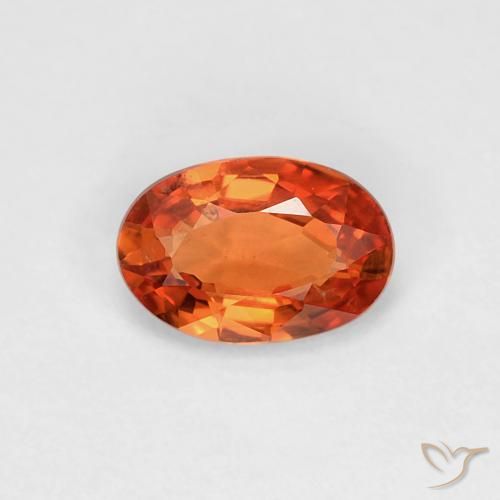 0.51ct Natural Naranja rojizo Zafiro, Ovalada, VVS