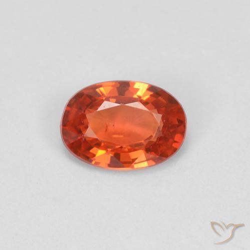 0.47ct Natural Naranja rojizo Zafiro, Ovalada, VS