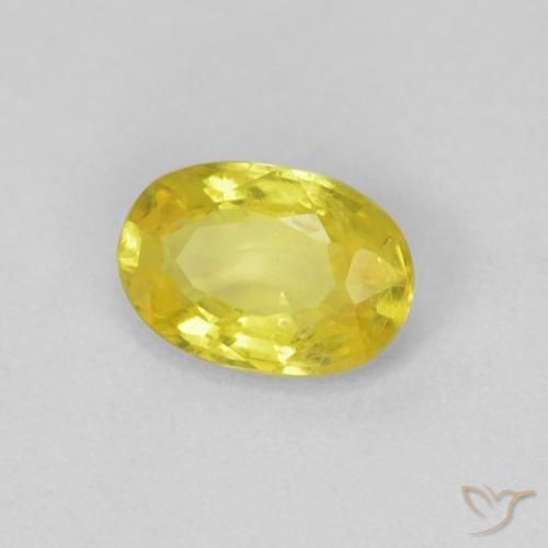 Zafiro Amarillo abejorro natural de 0.50 ct, Ovalada, VS