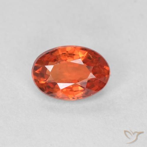 0.57ct Natural Naranja rojizo Zafiro, Ovalada, VS