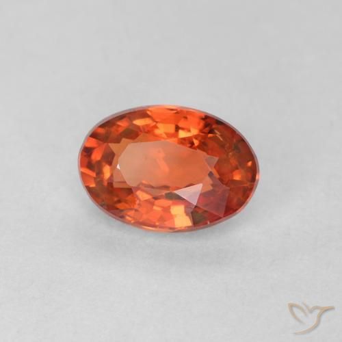 Zafiro Naranja rojizo natural de 0.57 ct, Ovalada, VS