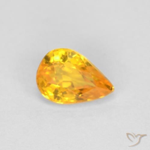 0.59ct Natural Naranja medio Zafiro, En forma de pera, VVS-VS, Photo A