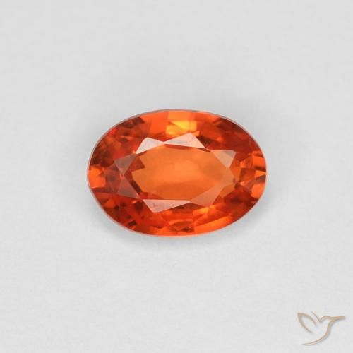 0.49ct Natural Naranja fuego Zafiro, Ovalada, VVS