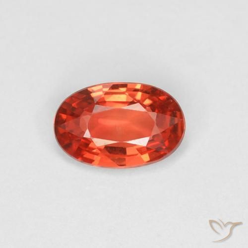 0.43ct Natural Naranja rojizo Zafiro, Ovalada, VVS