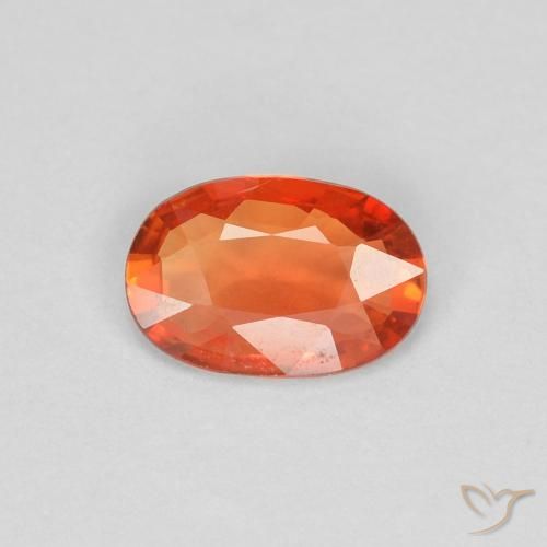 0.39ct Natural Naranja rojizo Zafiro, Ovalada, VVS
