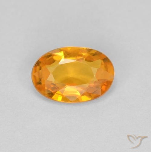 0.52ct Natural Naranja medio Zafiro, Ovalada, VVS