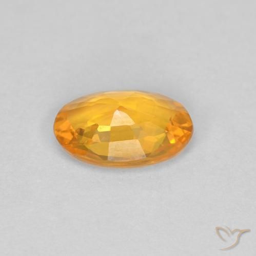 Zafiro Naranja medio natural de 0.52 ct, Ovalada, VVS