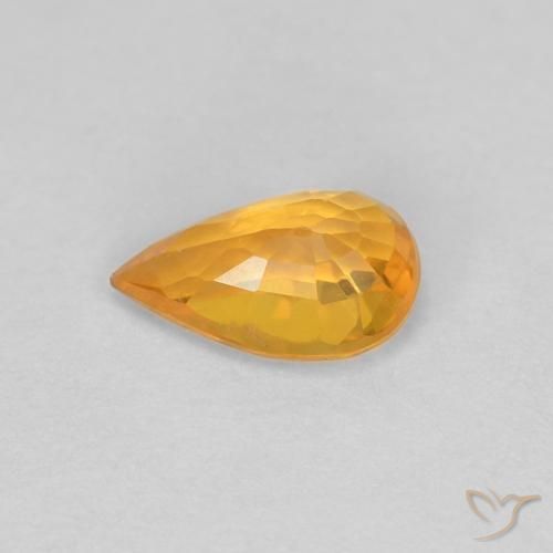Zafiro Naranja medio natural de 0.54 ct, En forma de pera, VVS