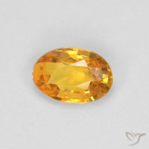 0.55ct Natural Dorado naranja Zafiro, Ovalada, VVS