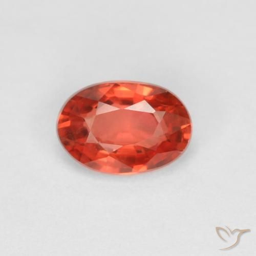 0.58ct Natural Naranja rojizo Zafiro, Ovalada, VVS-VS
