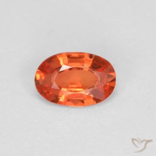0.44ct Natural Naranja rojizo Zafiro, Ovalada, VVS