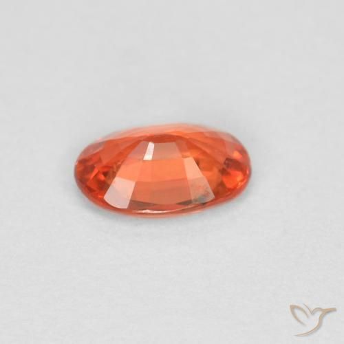Zafiro Naranja rojizo natural de 0.44 ct, Ovalada, VVS
