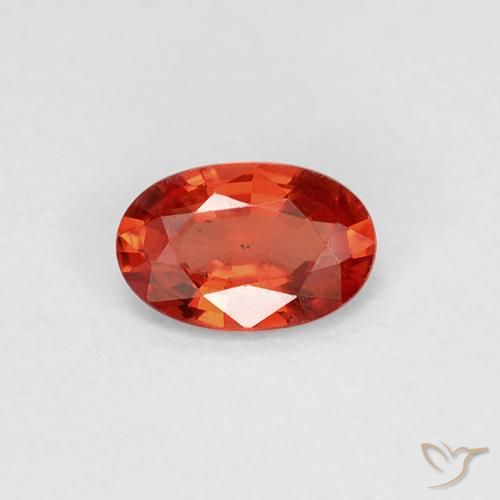 0.48ct Natural Naranja rojizo Zafiro, Ovalada, VS