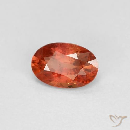 Zafiro Naranja medio natural de 0.58 ct, Ovalada, VS