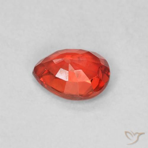 Zafiro Rojo medio natural de 0.42 ct, En forma de pera, VVS-VS