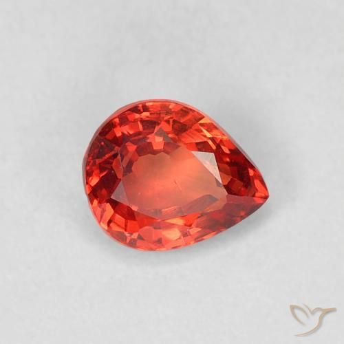 Zafiro Rojo carmesí claro natural de 0.51 ct, En forma de pera, VVS-VS