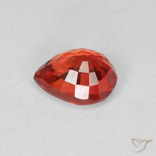 Zafiro Rojo carmesí claro natural de 0.51 ct, En forma de pera, VVS-VS