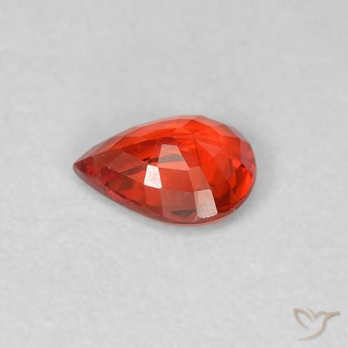 Zafiro Rojo claro natural de 0.37 ct, En forma de pera, VS