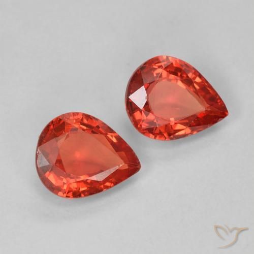 Gemas de Zafiro Rojo claro natural de 0.91 ct, En forma de pera, VVS-VS