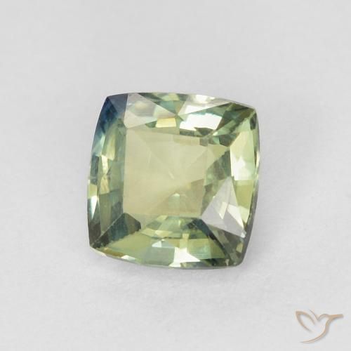 Zafiro Verde claro natural de 0.47 ct, Forma Cojín, VVS