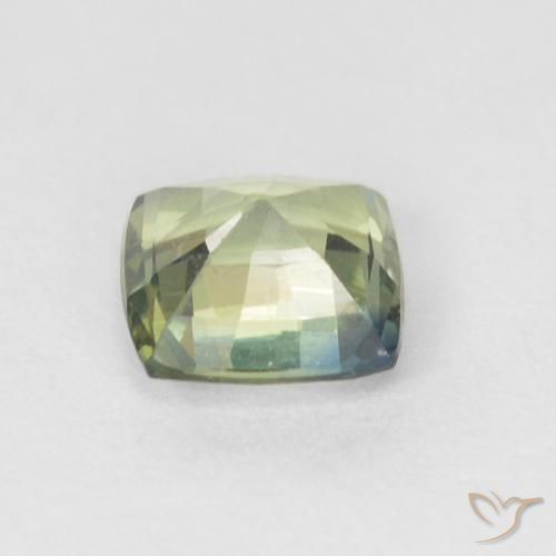 Zafiro Verde claro natural de 0.47 ct, Forma Cojín, VVS
