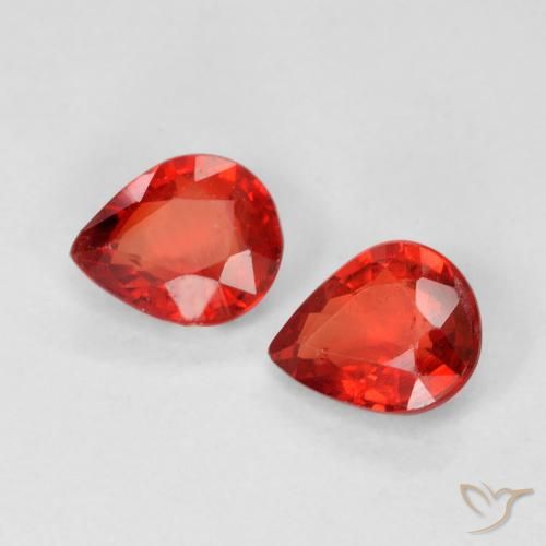 0.83ctw Natural Rojo claro Zafiro, En forma de pera, VVS-VS