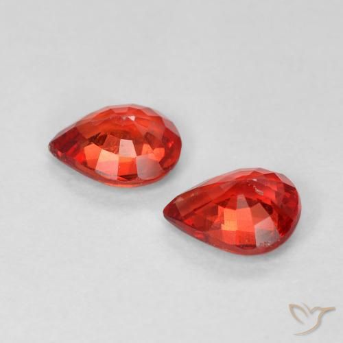 Gemas de Zafiro Rojo claro natural de 0.83 ct, En forma de pera, VVS-VS