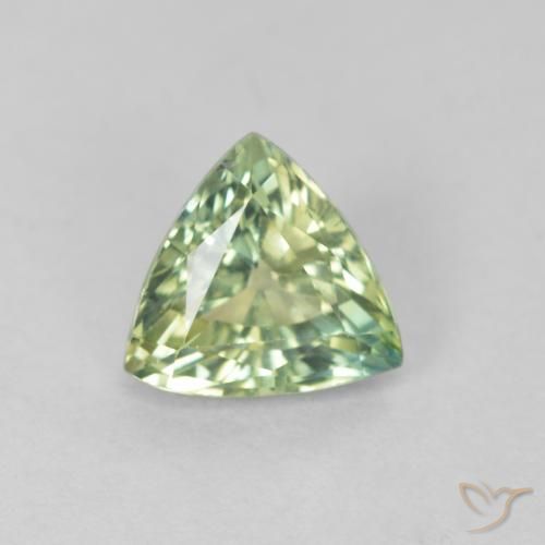 0.88ct Natural Verde amarillento Zafiro, Trillón, VVS