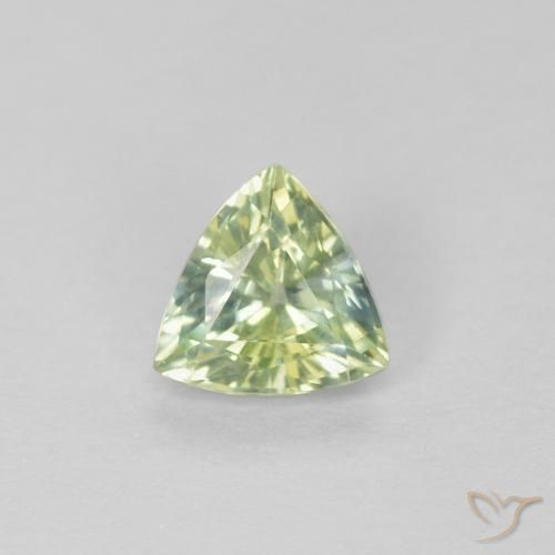0.45ct Natural Verde amarillento Zafiro, Trillón, VVS
