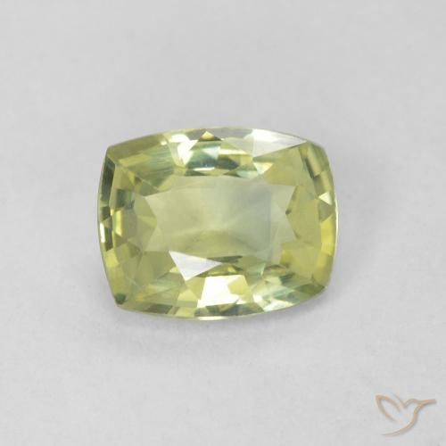 0.79ct Natural Verde bosque claro Zafiro, Forma Cojín, VVS