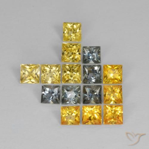 Gemas de Zafiro Multicolor natural de 2.26 ct, Cuadrado, VS