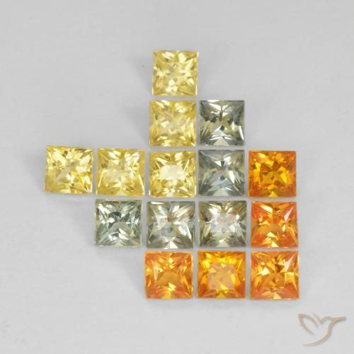 Gemas de Zafiro Multicolor natural de 2.01 ct, Cuadrado, VS
