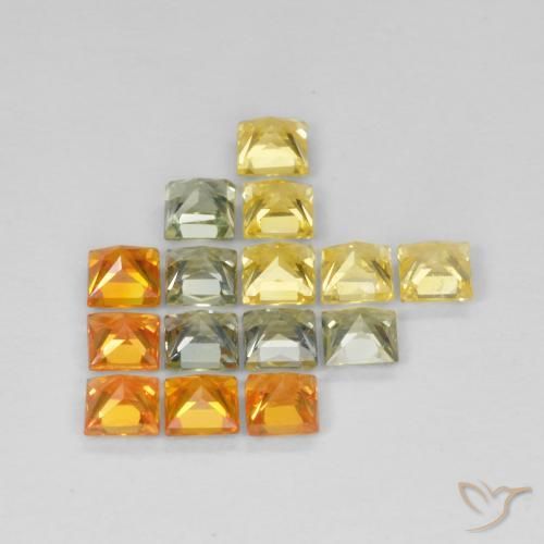 Gemas de Zafiro Multicolor natural de 2.01 ct, Cuadrado, VS