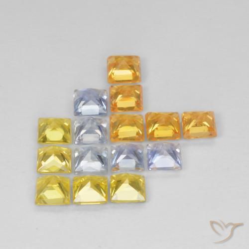 Gemas de Zafiro Multicolor natural de 2.69 ct, Cuadrado, VS