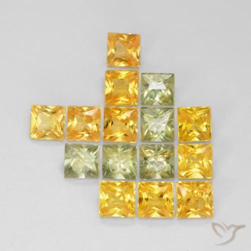 Gemas de Zafiro Multicolor natural de 3.54 ct, Cuadrado, VS