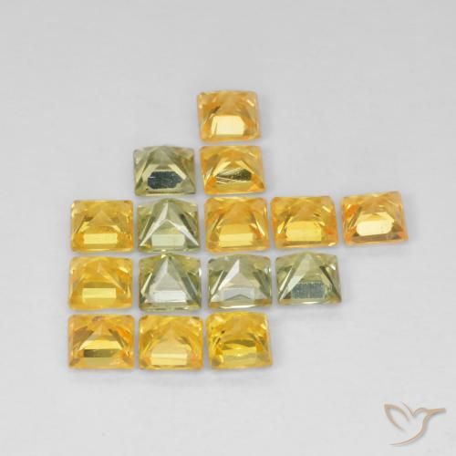 Gemas de Zafiro Multicolor natural de 3.54 ct, Cuadrado, VS