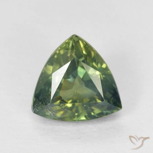 0.89ct Natural Verde amarillento Zafiro, Trillón, VS